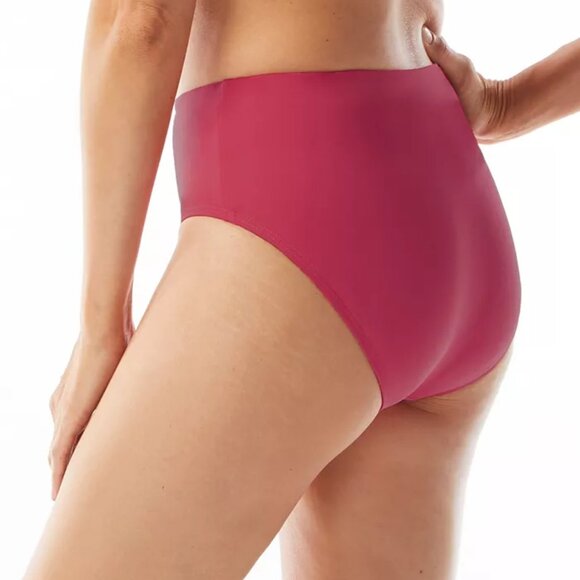 NWoT Coco Contours Women's Pink High Waist Bikini Bottoms Size S $70 12HL1015 - Picture 2 of 2